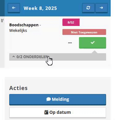 Taak onderdeel toevoegen